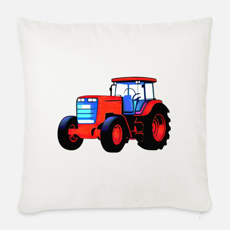 Traktor - Sofakissen mit Füllung 45 x 45 cm - Naturweiß 