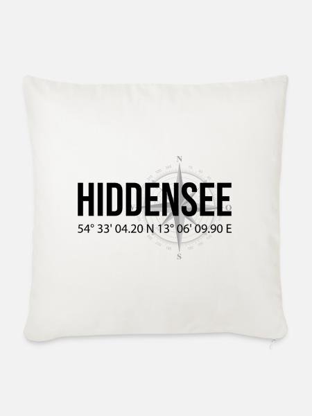 Koordinaten Hiddensee - Sofakissen mit Füllung 45 x 45 cm - Naturweiß 