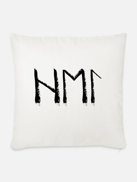 Hel Runensprache - Sofakissen mit Füllung 45 x 45 cm - Naturweiß 