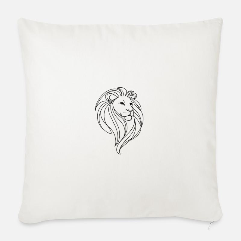 Löwe - Sofakissen mit Füllung 45 x 45 cm - Naturweiß