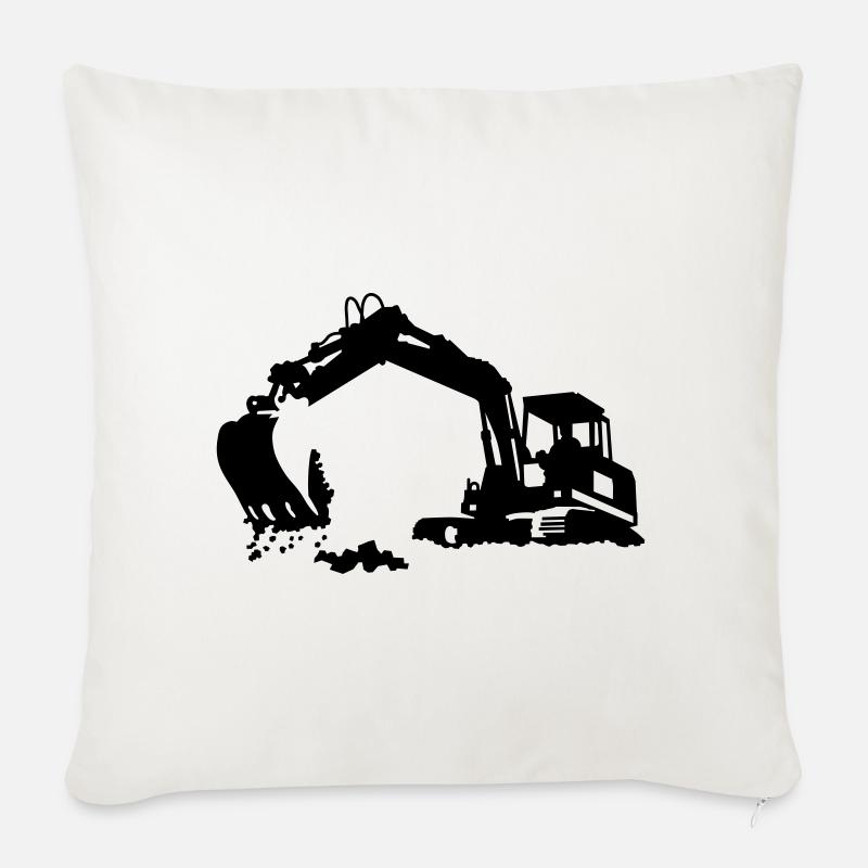 Bagger - Sofakissen mit Füllung 45 x 45 cm - Naturweiß 