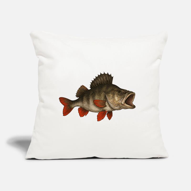Perch Perch Perch Perch Fishing Perch Perch Perch Sofa pillow with filling 45cm x 45cm