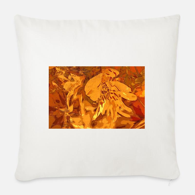 Ockerfantasie - Sofakissen mit Füllung 45 x 45 cm - Naturweiß 
