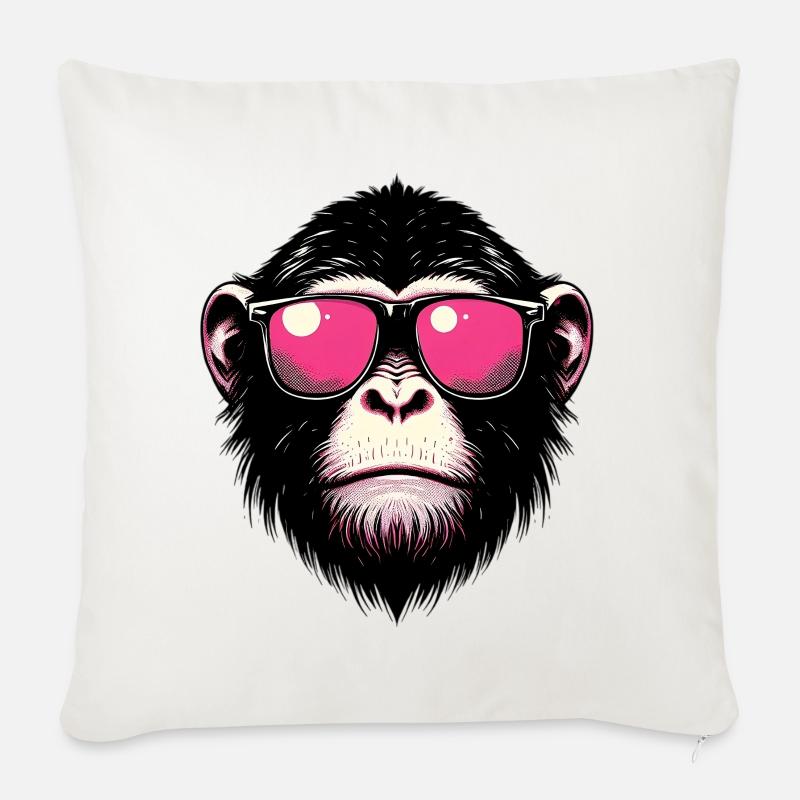 Affe - Sofakissen mit Füllung 45 x 45 cm - Naturweiß 