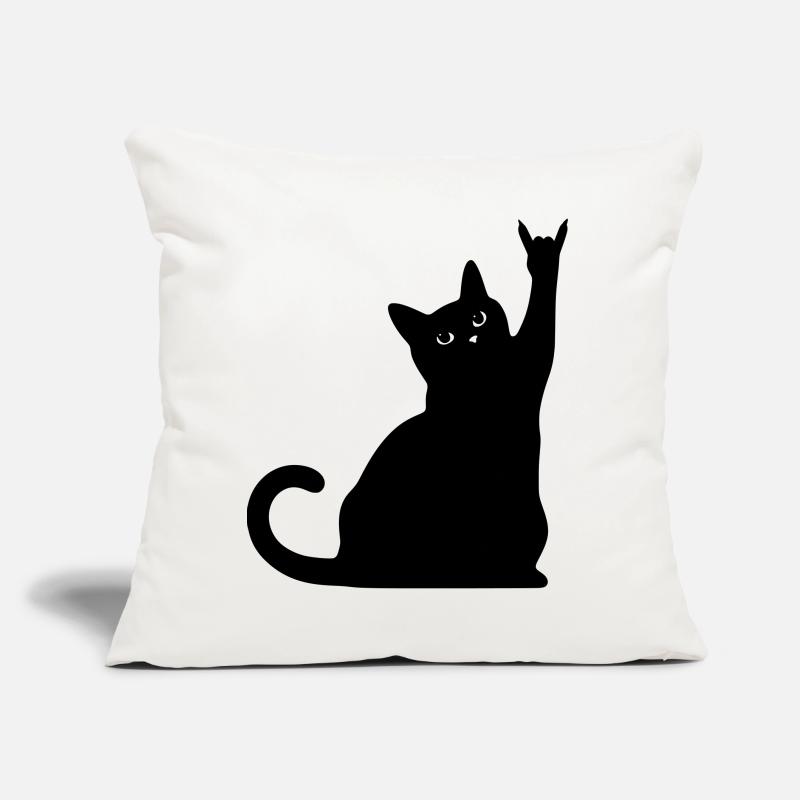 Schwarze Katze – Devil Horns Silhouette Sofakissen mit Füllung 45 x 45 cm