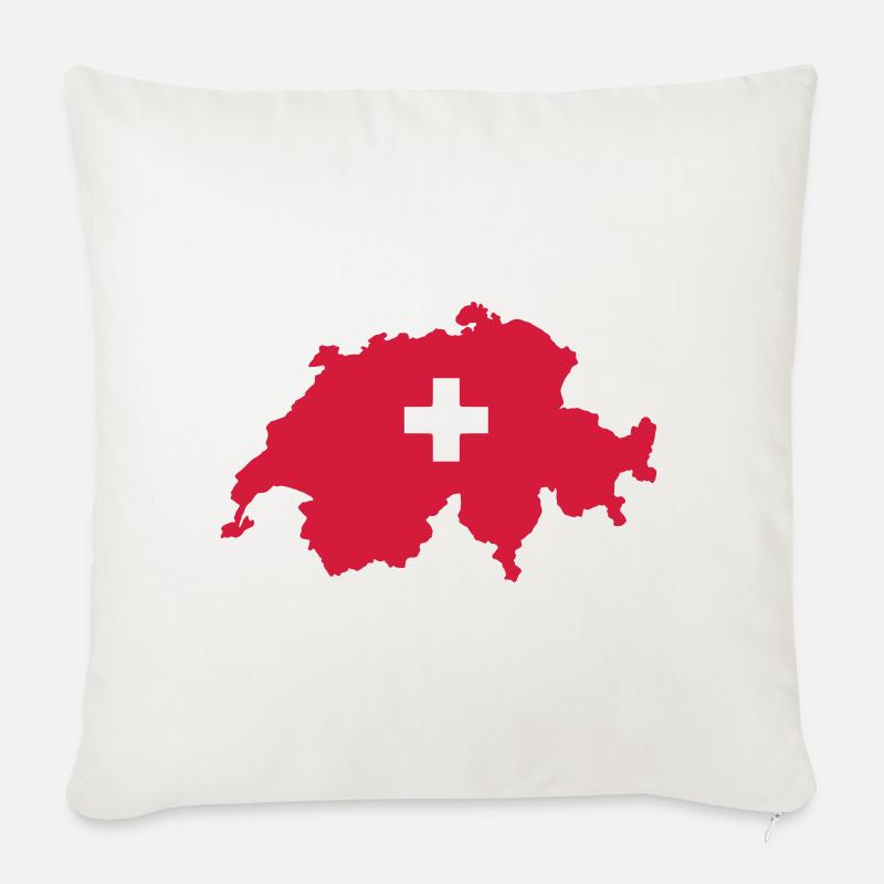 Schweiz - Sofakissen mit Füllung 45 x 45 cm - Naturweiß 