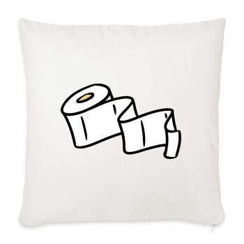 Toilet paper papier papier toilette - Coussin et housse de 45 x 45 cm - blanc nature - Devant