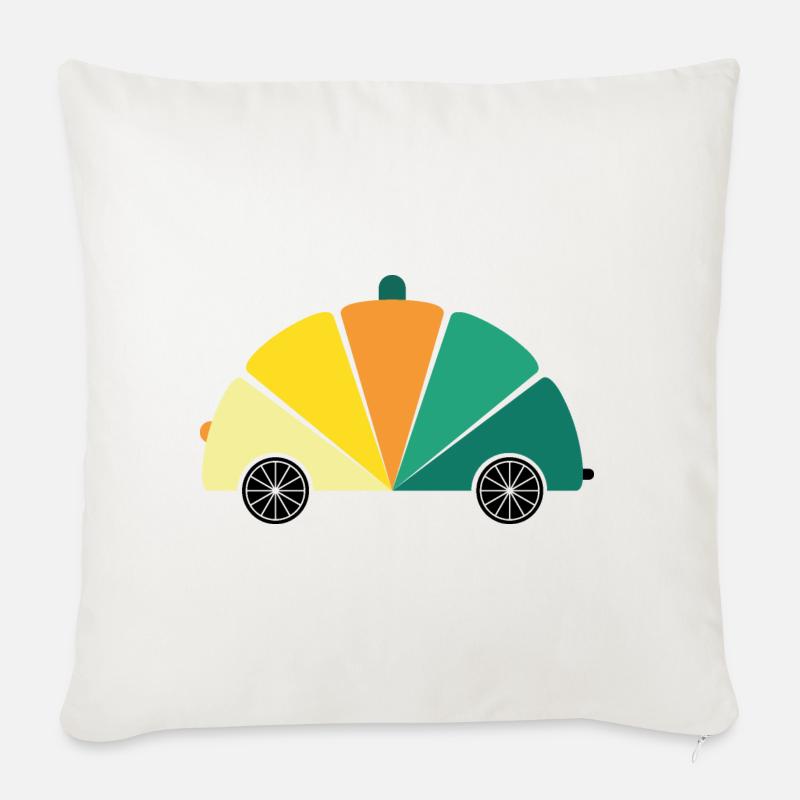 Retro-Polizeikäfer - Sofakissen mit Füllung 45 x 45 cm - Naturweiß 