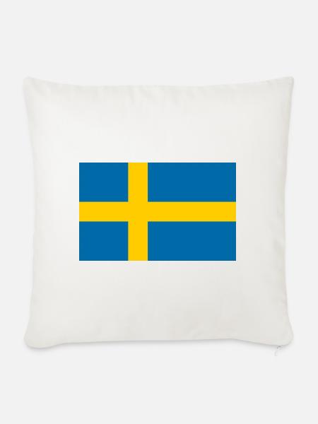 Schwedische Flagge - Sofakissen mit Füllung 45 x 45 cm - Naturweiß