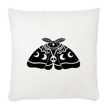 Papillon de nuit noir - Coussin et housse de 45 x 45 cm - blanc nature - Devant