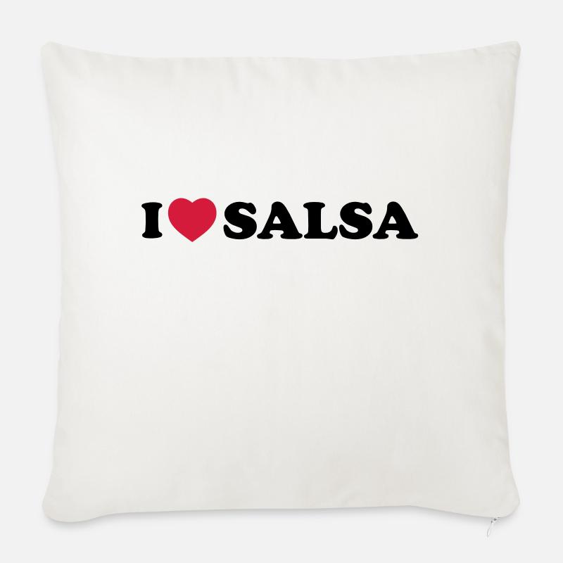 I love salsa - Sofakissen mit Füllung 45 x 45 cm - Naturweiß 