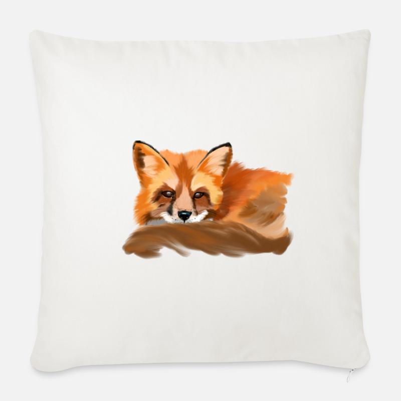 Fuchs - Sofakissen mit Füllung 45 x 45 cm - Naturweiß 