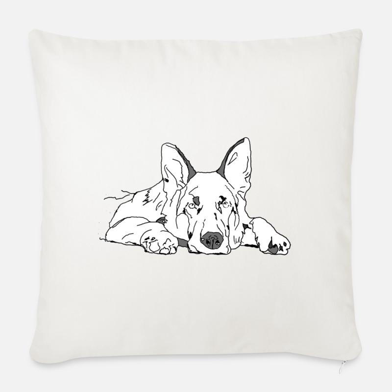 Schäferhund - Sofakissen mit Füllung 45 x 45 cm - Naturweiß 