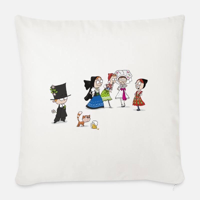 COMIC KVASS - Sofa pillow with filling 45cm x 45cm - natural white