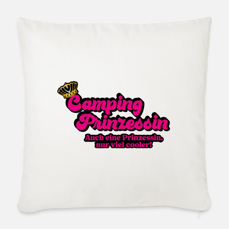 Camping Princesse - Coussin et housse de 45 x 45 cm - blanc nature