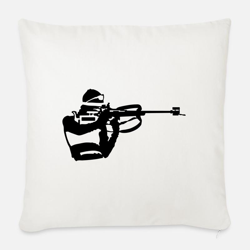 Biathlon - Sofakissen mit Füllung 45 x 45 cm - Naturweiß 