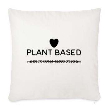 Plant Based Herz Pflanzen Basiert Vegan - Sofakissen mit Füllung 45 x 45 cm - Naturweiß  - Vorne