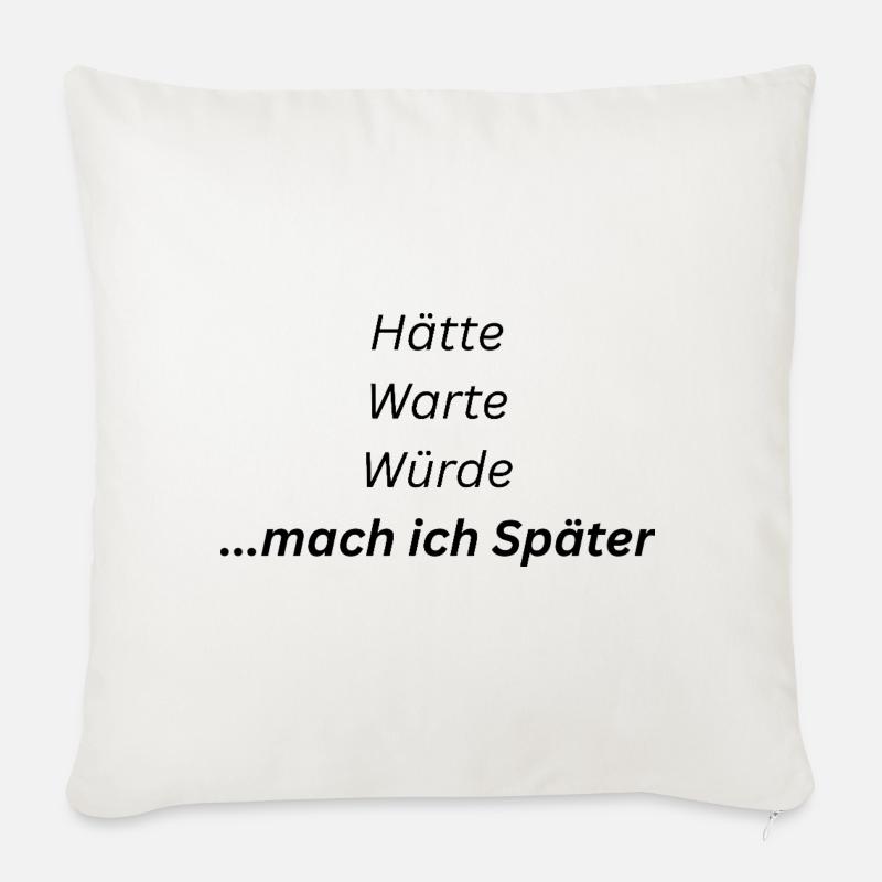 Mach_ich_spaeter - Coussin et housse de 45 x 45 cm - blanc nature