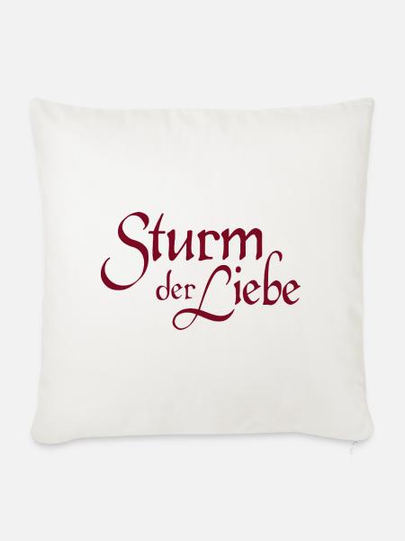 Sturm Der Liebe Logo-Schriftzug - Sofakissen mit Füllung 45 x 45 cm - Naturweiß