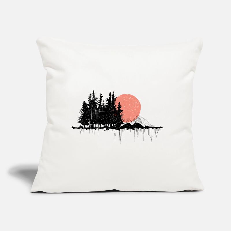 Conception de silhouette de forêt nocturne Coussin et housse de 45 x 45 cm