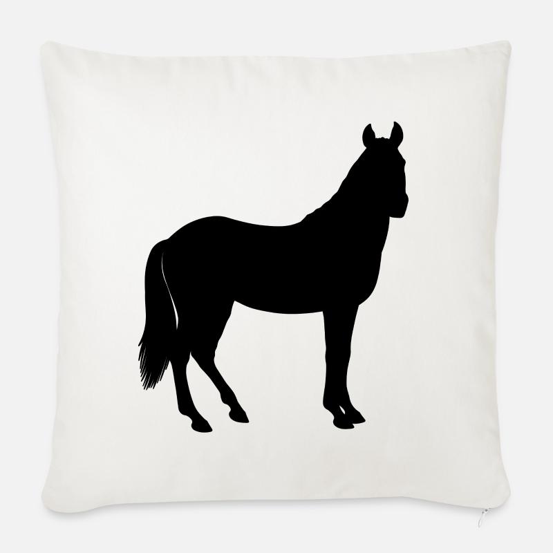 Pferd - Sofakissen mit Füllung 45 x 45 cm - Naturweiß 