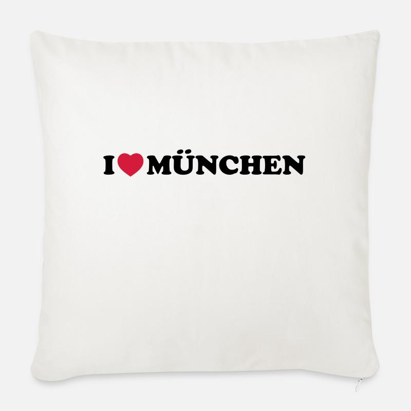 i love Munchen - Sofakissen mit Füllung 45 x 45 cm - Naturweiß 