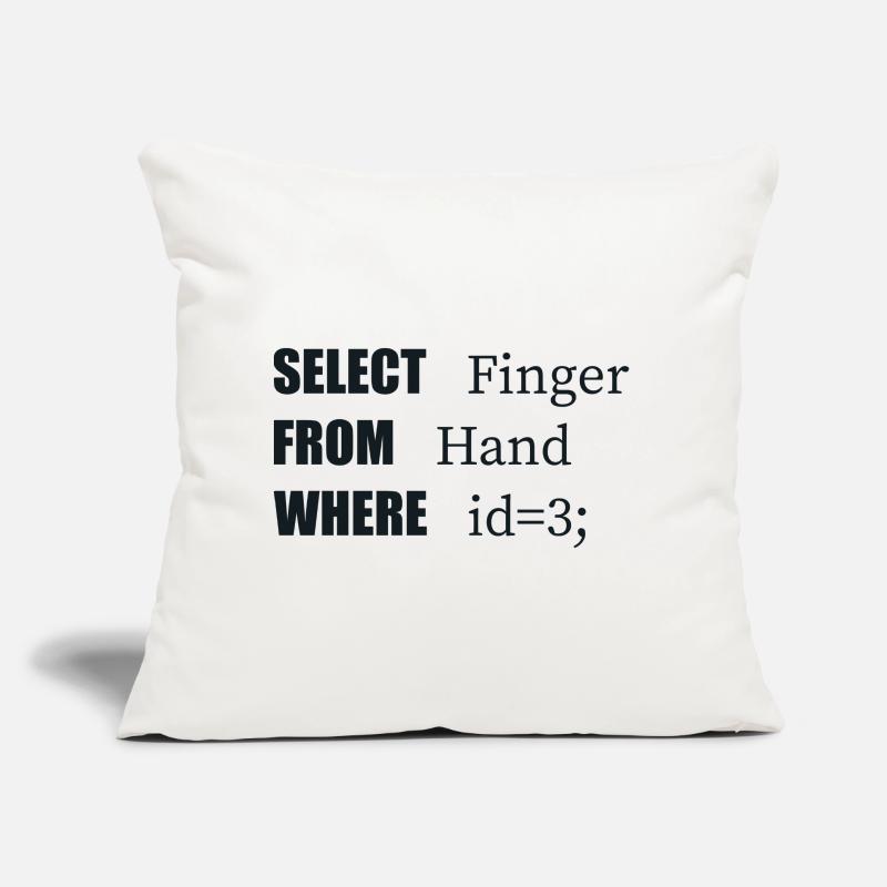 Doigt de sélection à la main, code amusant. Langage des codeurs Coussin et housse de 45 x 45 cm
