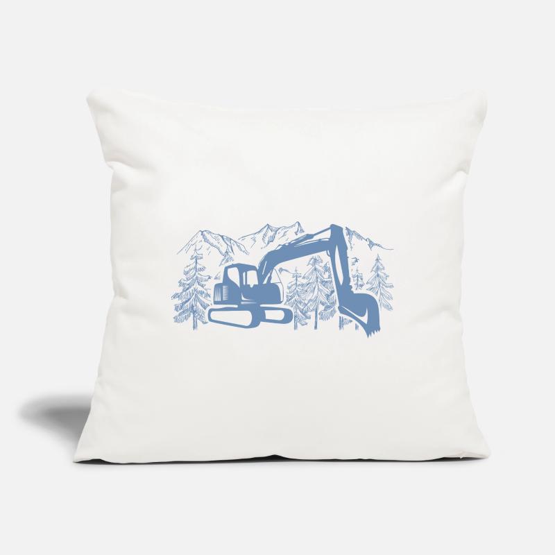 Excavator Silhouette Construction Equipment Operator Work Sofa pillow with filling 45cm x 45cm