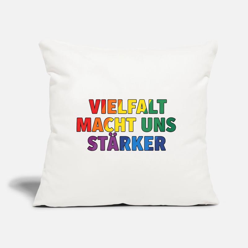 Diversity makes us stronger – Regenbogen Design Sofa pillow with filling 45cm x 45cm