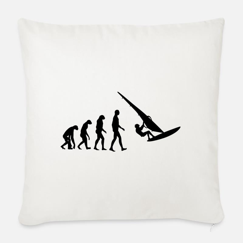 Windsurfen / Windsurfer / Windsurf / Windsurfing - Sofakissen mit Füllung 45 x 45 cm - Naturweiß 