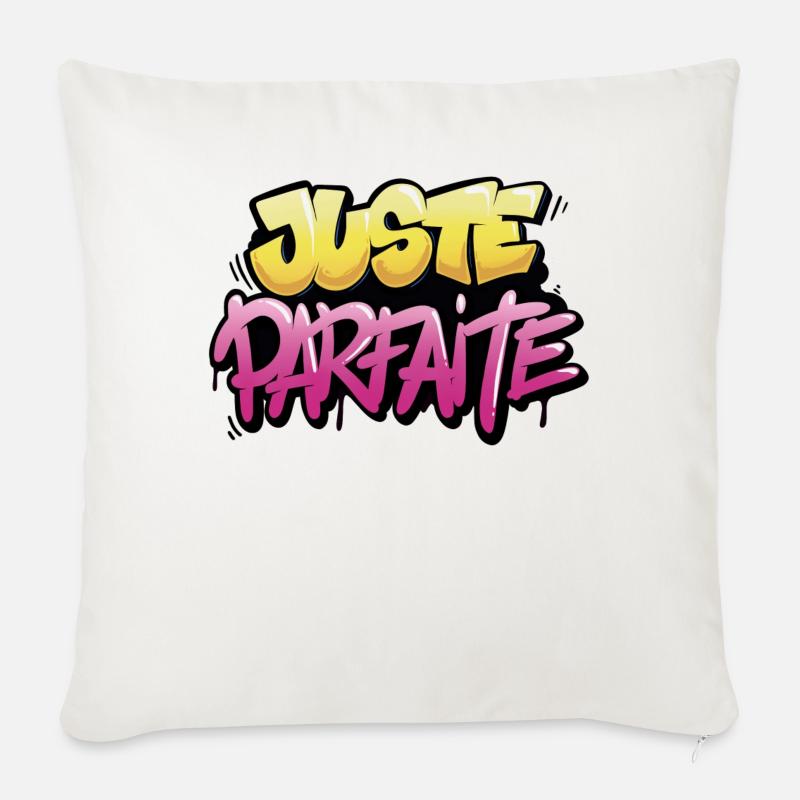 Juste parfaite. - Coussin et housse de 45 x 45 cm - blanc nature
