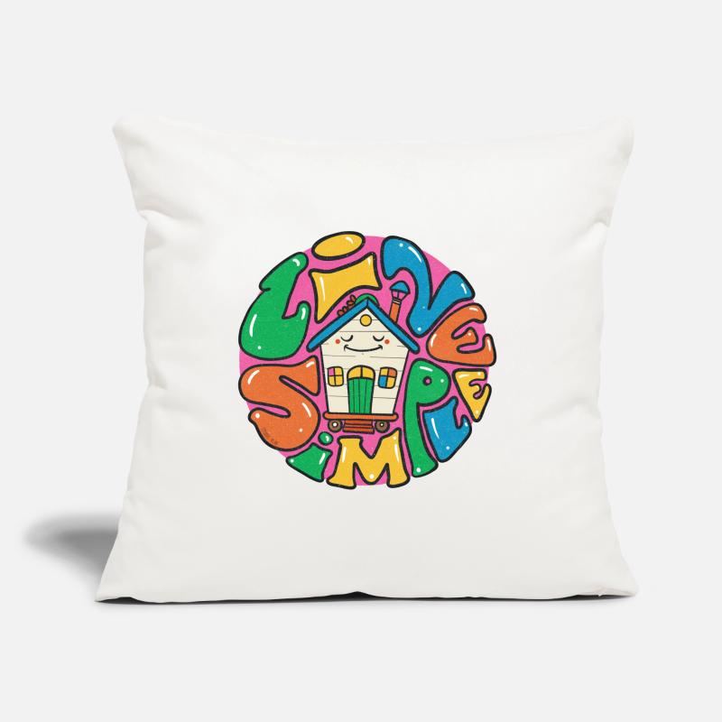 Lebe ein einfaches Tiny House Sofakissen mit Füllung 45 x 45 cm