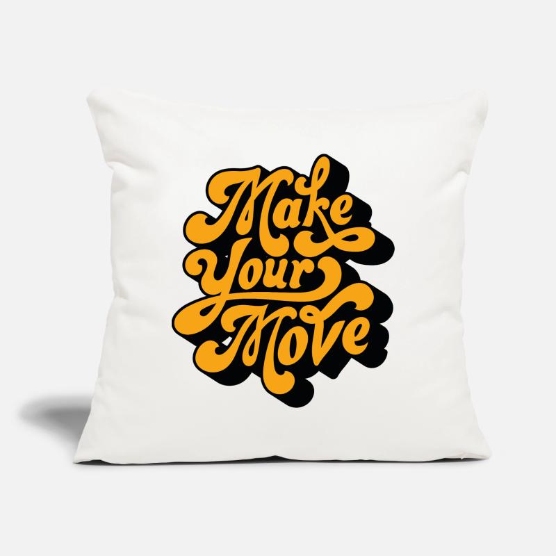 Make Your Move Retro Script Sofa pillow with filling 45cm x 45cm