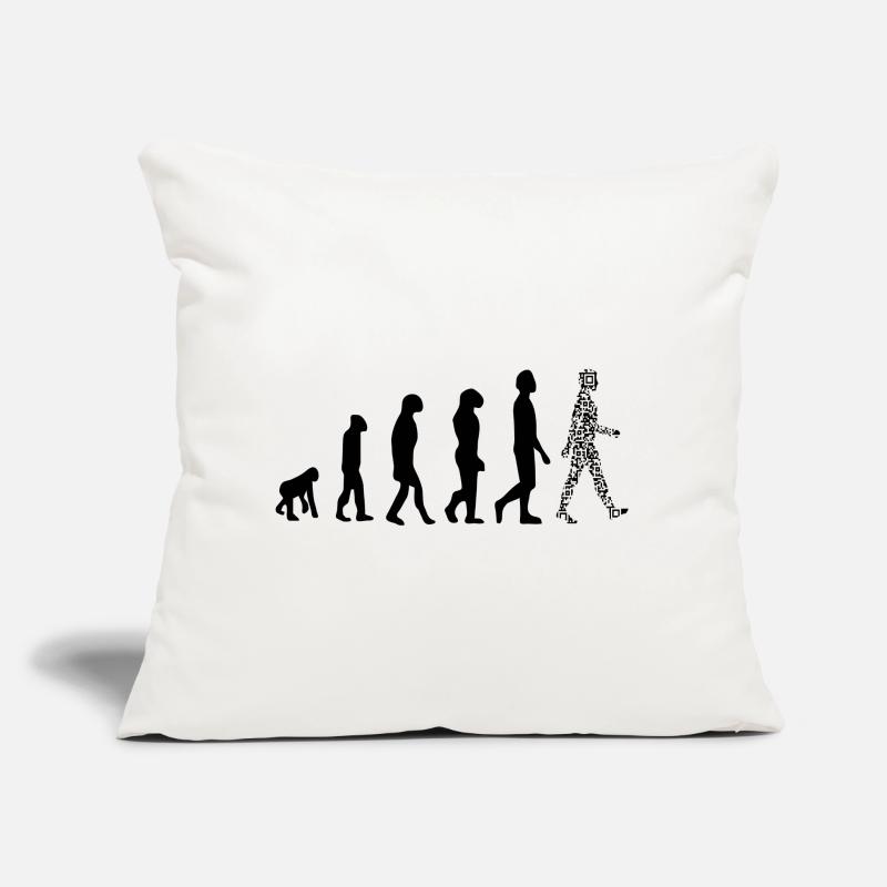 Evolution QR Code - Humor Gesundheits-Pass Sofakissen mit Füllung 45 x 45 cm