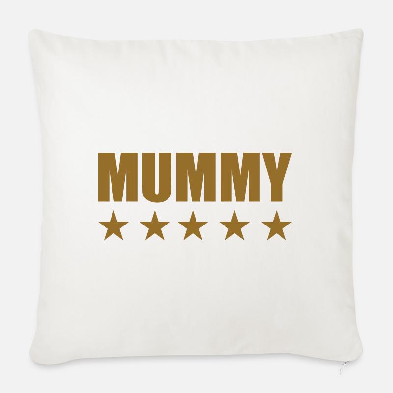 5-Sterne-Mama - Muttertag - Sofakissen mit Füllung 45 x 45 cm - Naturweiß 