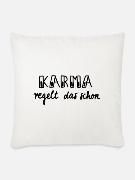 Karma regelt das schon - Sofakissen mit Füllung 45 x 45 cm - Naturweiß 
