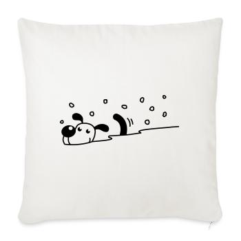 Cute dog in the snow - Sofa pillow with filling 45cm x 45cm - natural white - Front