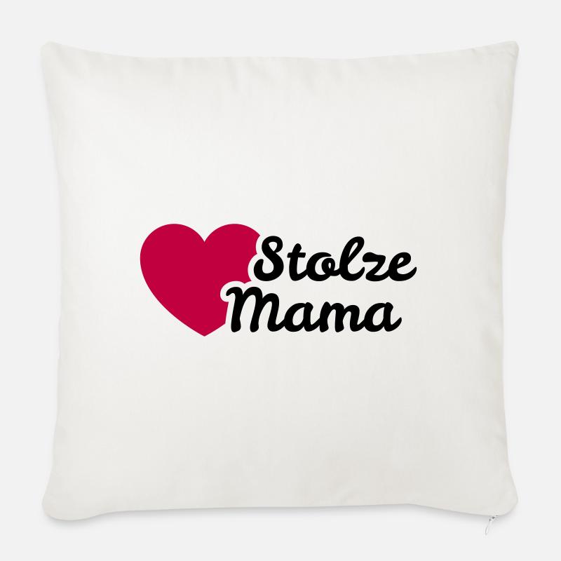 Stolze Mama - Sofakissen mit Füllung 45 x 45 cm - Naturweiß 