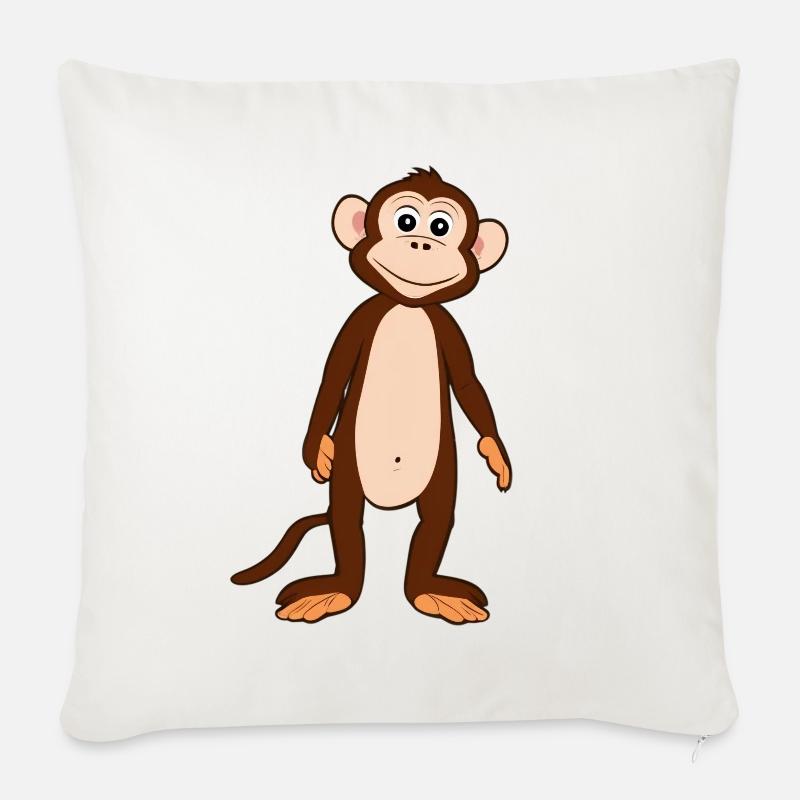 Affe - Sofakissen mit Füllung 45 x 45 cm - Naturweiß 