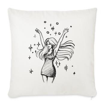 Autonomisation de la femme dansante - Illustration - Coussin et housse de 45 x 45 cm - blanc nature - Devant