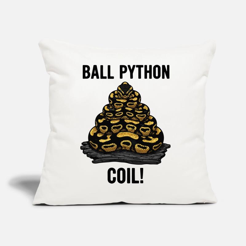 Python Royal Ball Python Coil Reptile Pyramide Coussin et housse de 45 x 45 cm