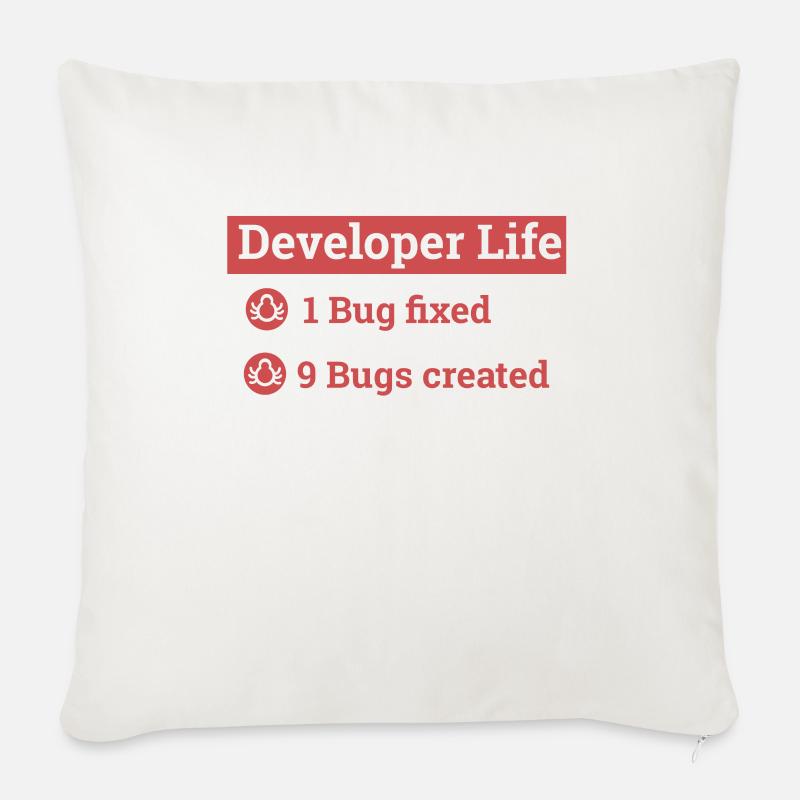 "Developer life" | Programmer, Programmierer - Sofakissen mit Füllung 45 x 45 cm - Naturweiß 