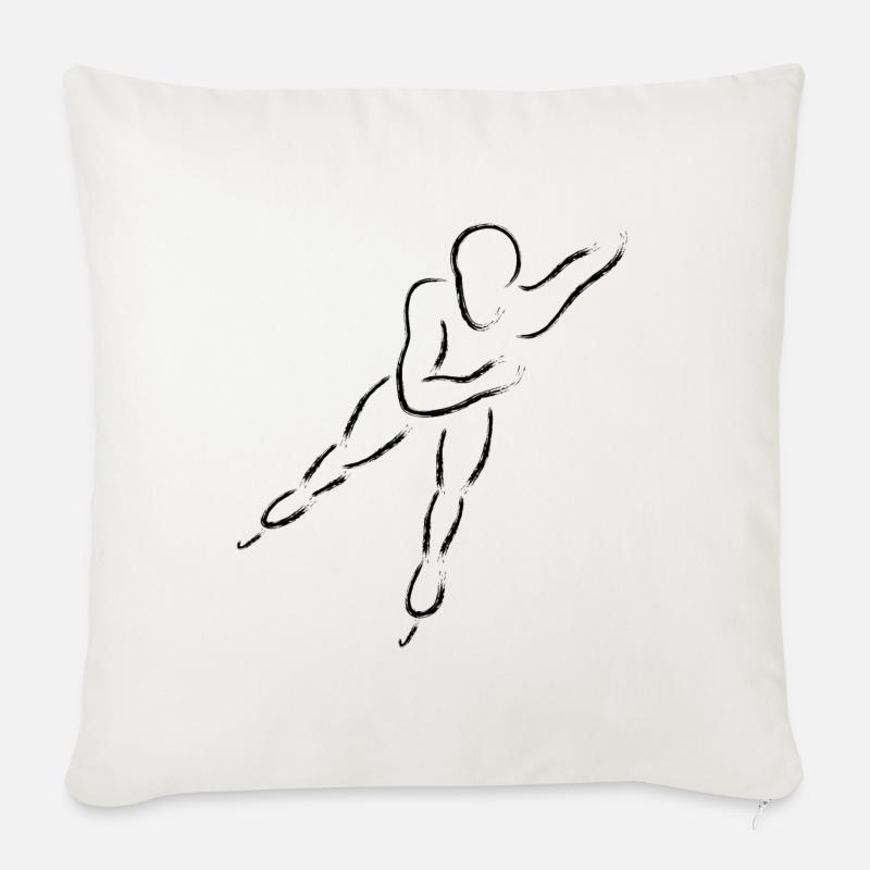 Speedskater, Shorttrack oder Eisschnellläufer - Sofakissen mit Füllung 45 x 45 cm - Naturweiß 