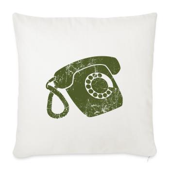 Téléphone fixe à cadran rotatif de génération - Coussin et housse de 45 x 45 cm - blanc nature - Devant