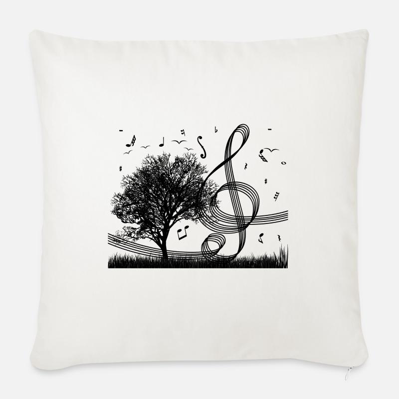 Clef clé de sol violon violon note - Coussin et housse de 45 x 45 cm - blanc nature
