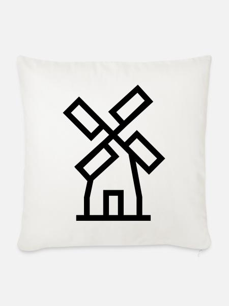 Windmühle windmill Luftenergie - Sofakissen mit Füllung 45 x 45 cm - Naturweiß
