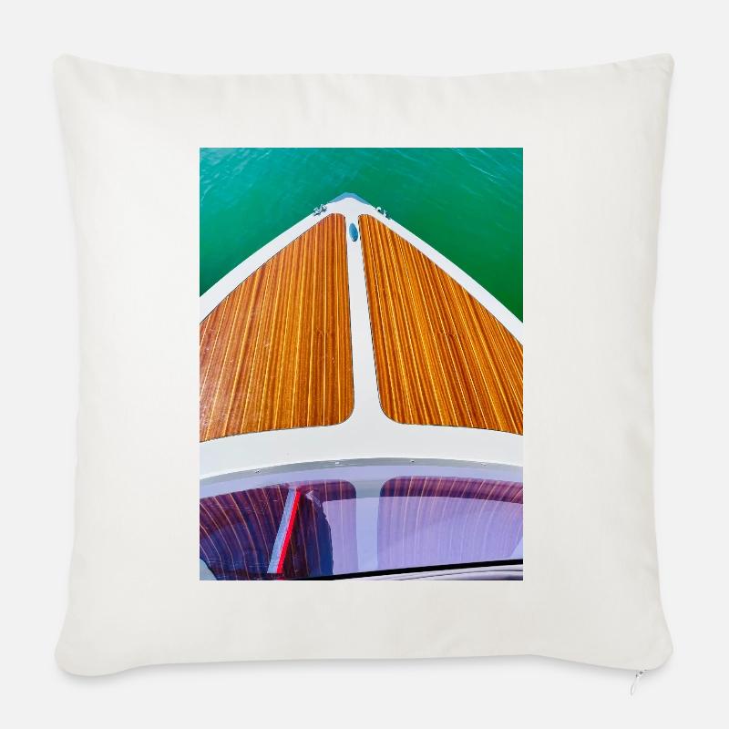 Motorboot - Sofakissen mit Füllung 45 x 45 cm - Naturweiß 