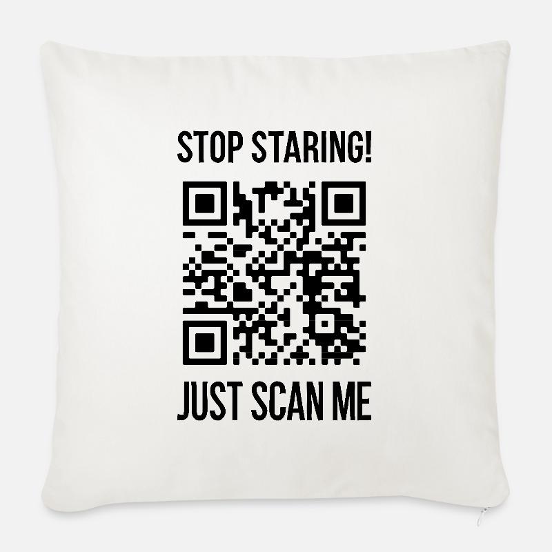 Scan Me QR Code: Choose Kindness Every Day - Sofa pillow with filling 45cm x 45cm - natural white