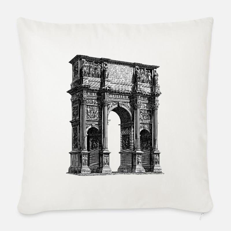 Arc de triomphe romain – Gravure antique - Coussin et housse de 45 x 45 cm - blanc nature