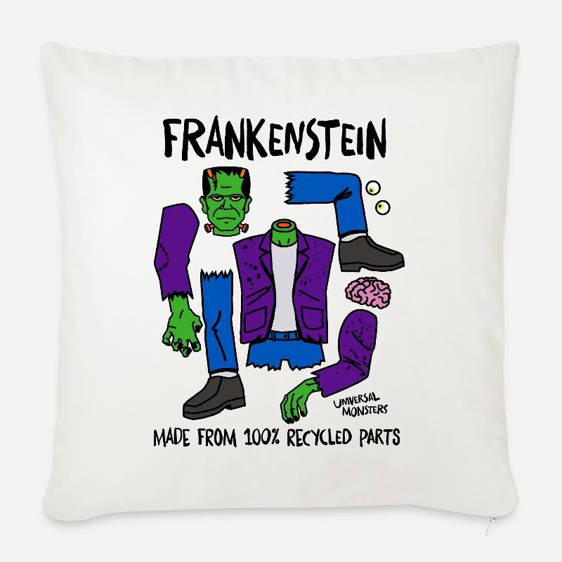 Universal Monsters Körperteile Von Frankenstein - Sofakissen mit Füllung 45 x 45 cm - Naturweiß